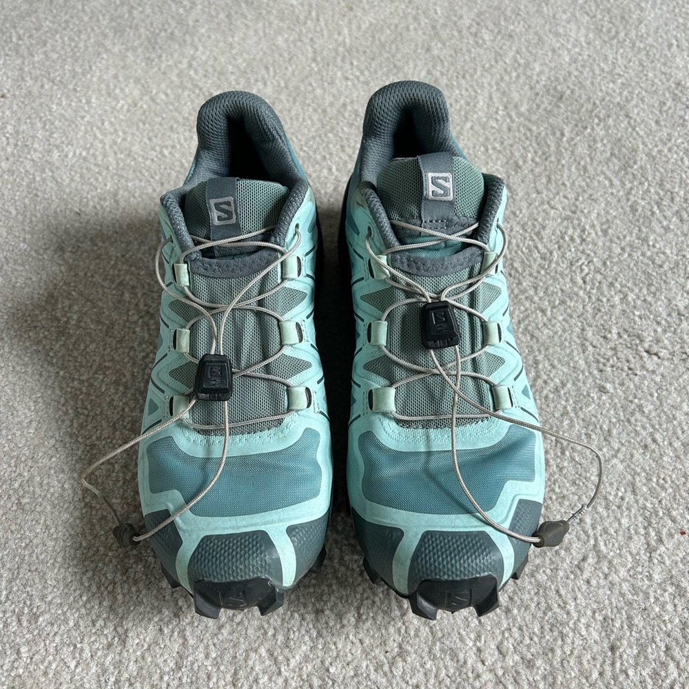 Salomon Blue and Gray Athletic Shoes with Quick-Lace System